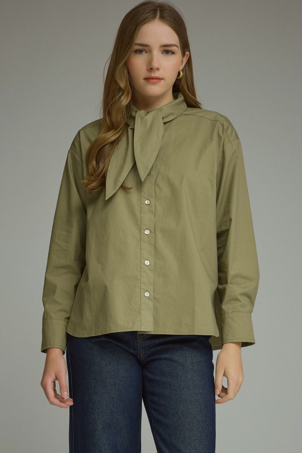 Neck Tie Button Top
