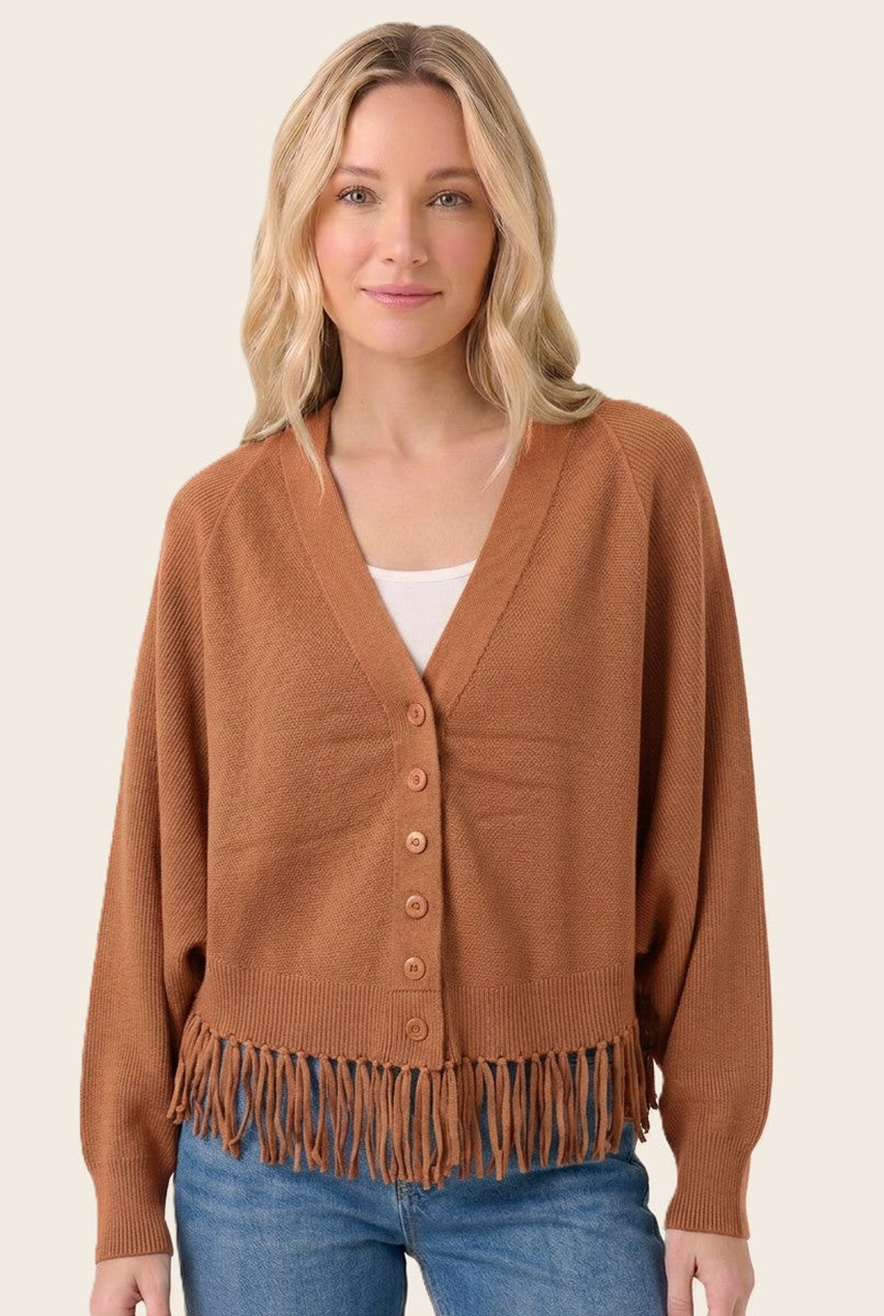 Fringe Hem Button Cardi