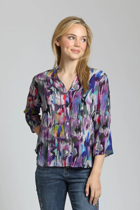 3/4 Slv Mandarian Collar