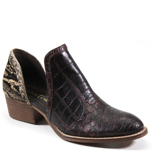 Shy Town Western Two-Piece Block Heel Bootie
