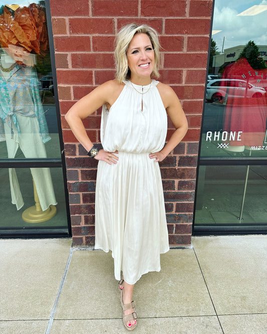 Halter Split Neck Dress