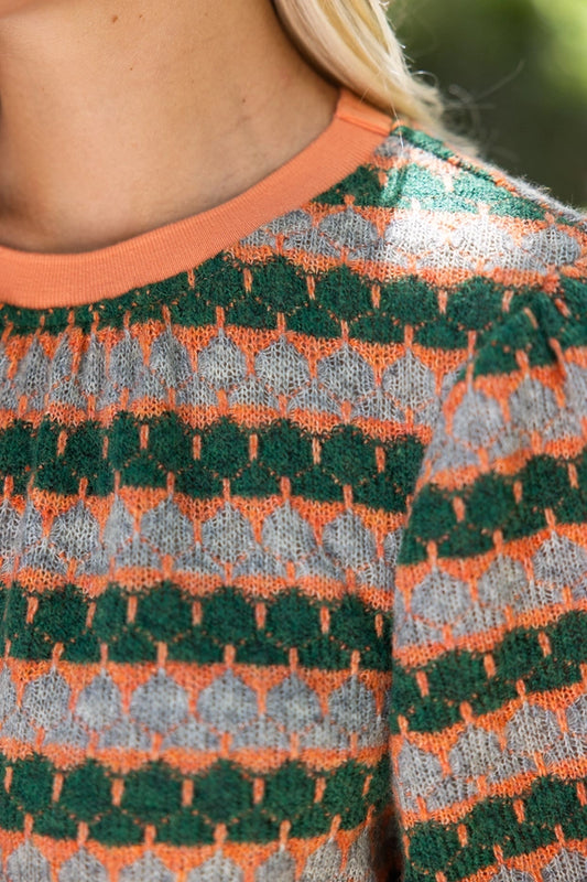 Bubble Slv Stripe Knit
