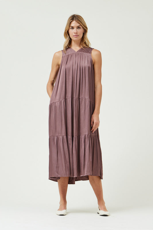 Satin Maxi Dress Orchid