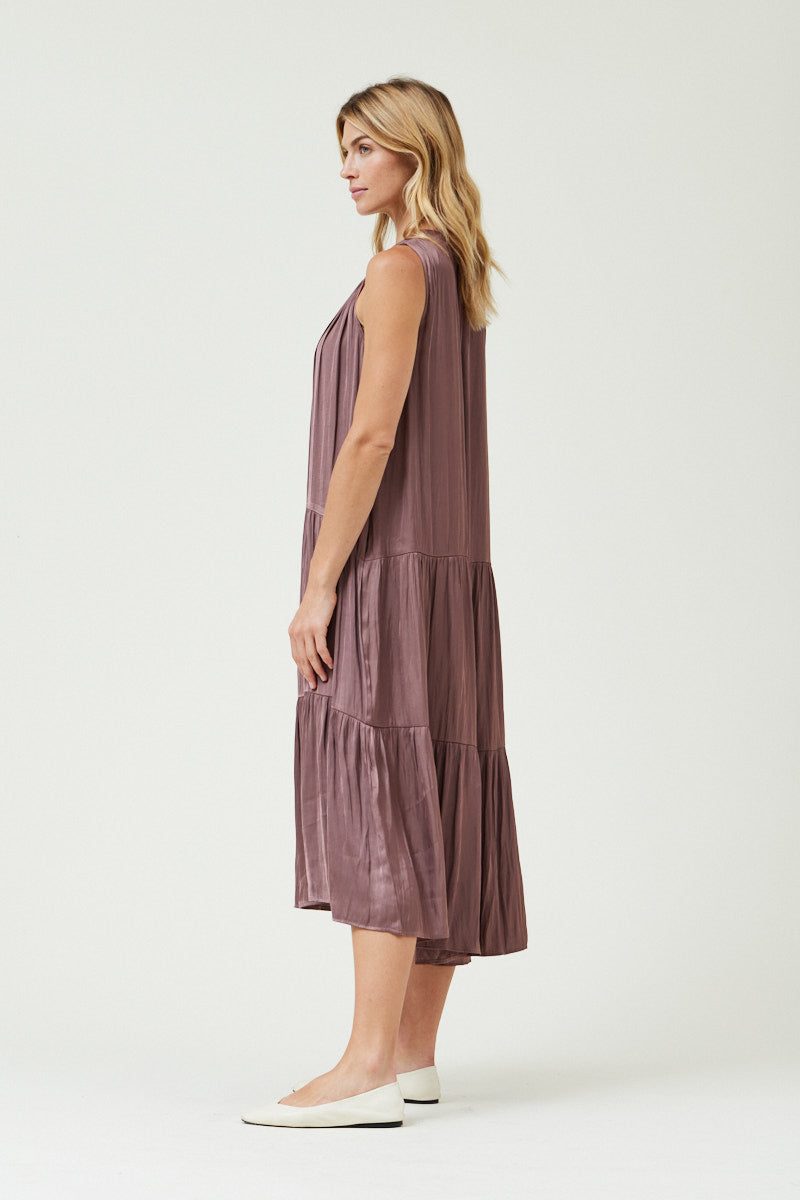 Satin Maxi Dress Orchid