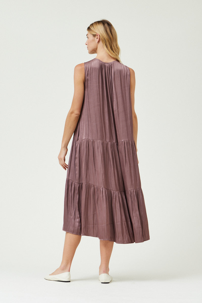 Satin Maxi Dress Orchid