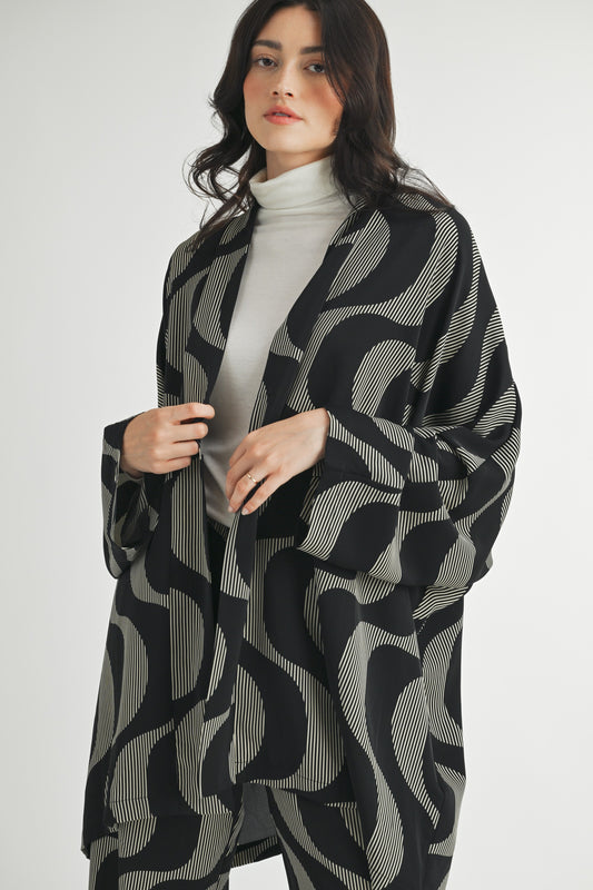 Geo Print Kimono