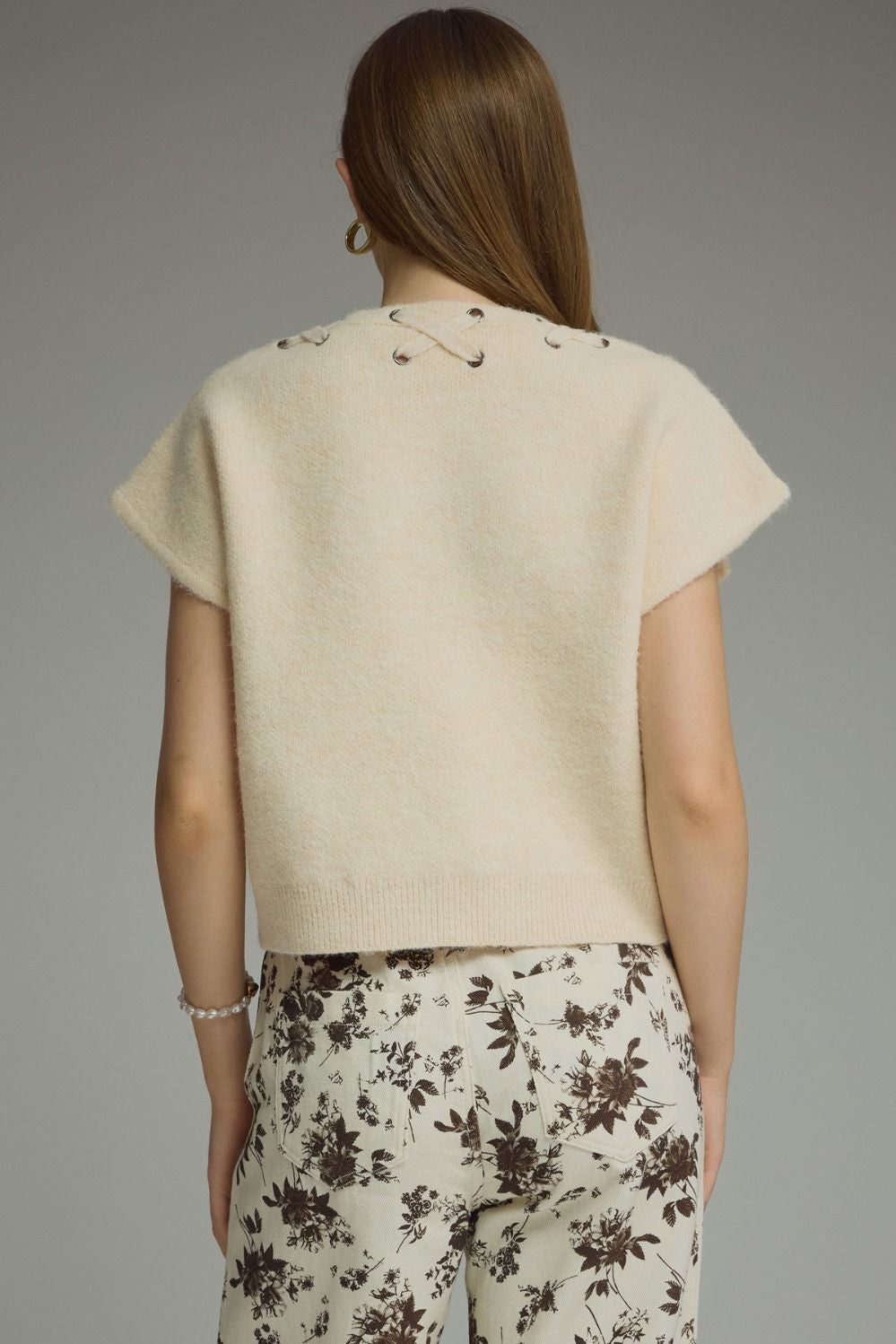Lace Shoulder Swtr