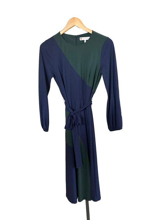 Navy/ Green Woven Maxi Dress