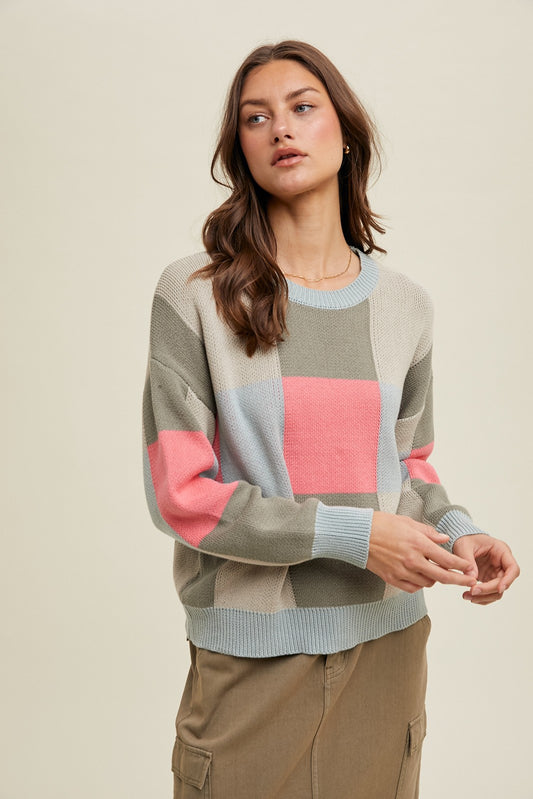 Colorful Check Sweater
