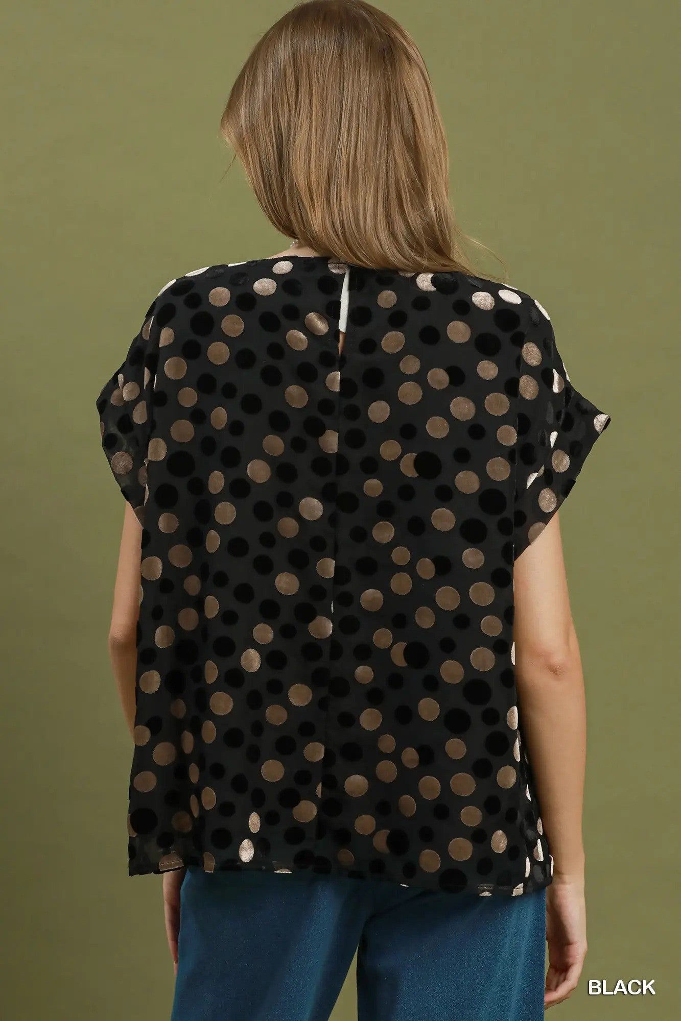 Velvet Polka Dot Top