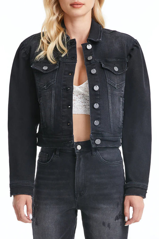 Puff Sleeve Denim Jacket