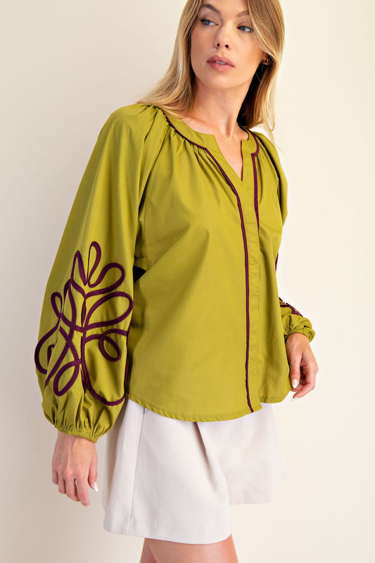 Cotton Peasant blouse with detail