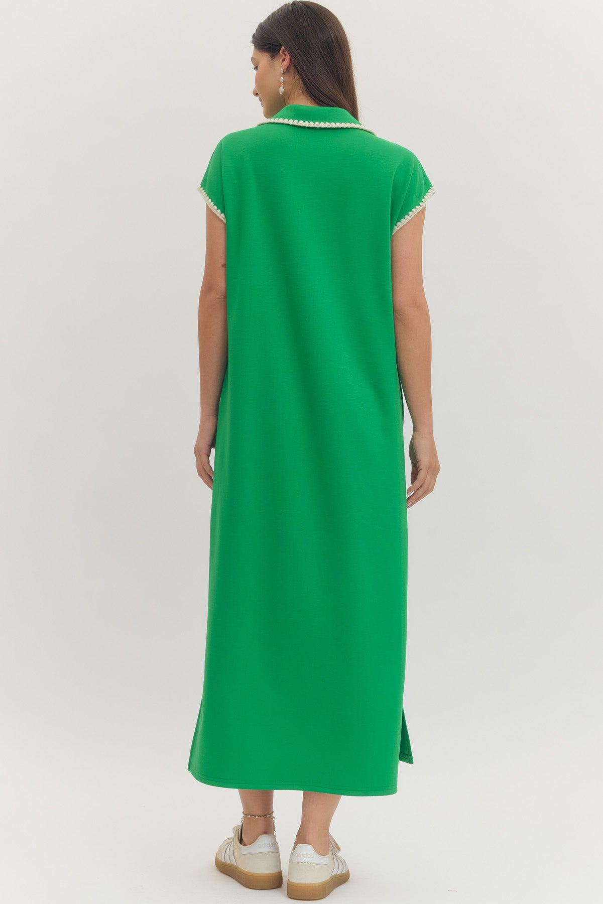 Trimmed Collar Maxi