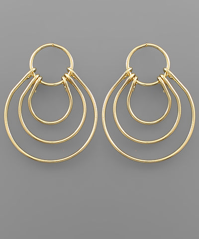 Circle & Multi Row Wire Earrings