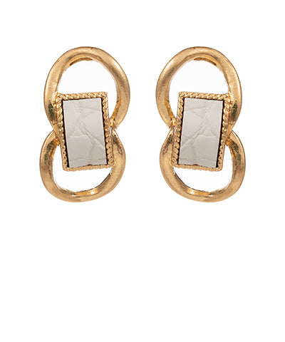 Leather Link & Chain Earring
