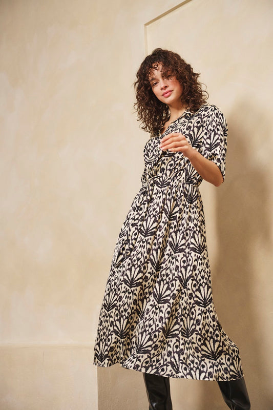 S/S Midi Print Dress