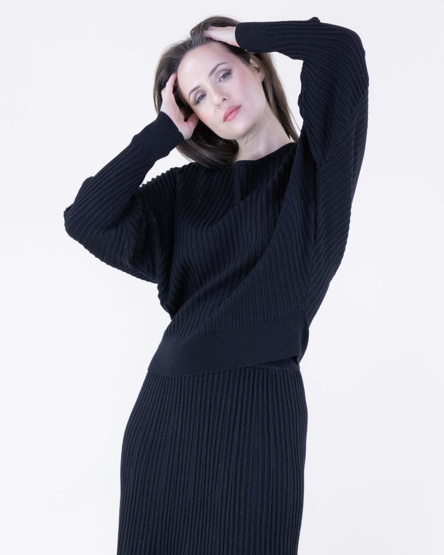 Boat Neck Ribbed Swtr