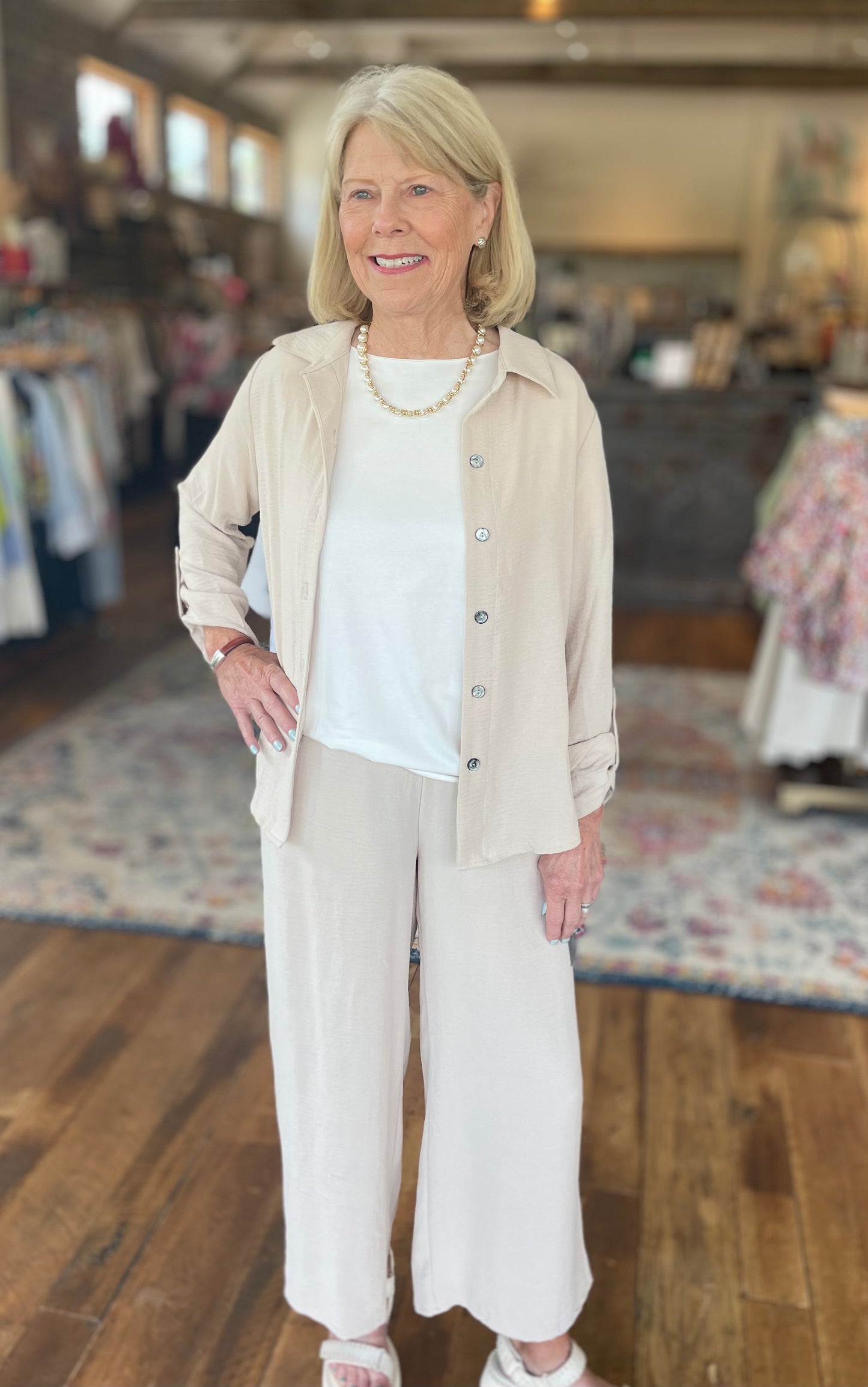 Button up shacket blouse
