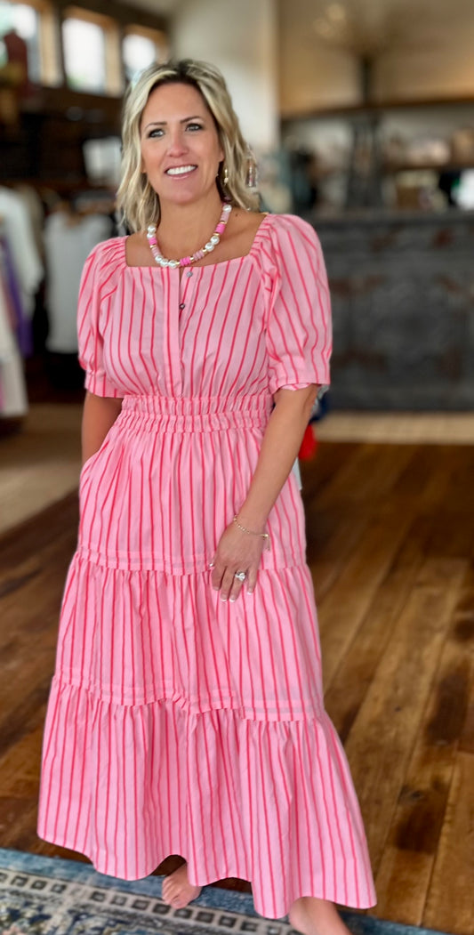 Stripe Midi Dress