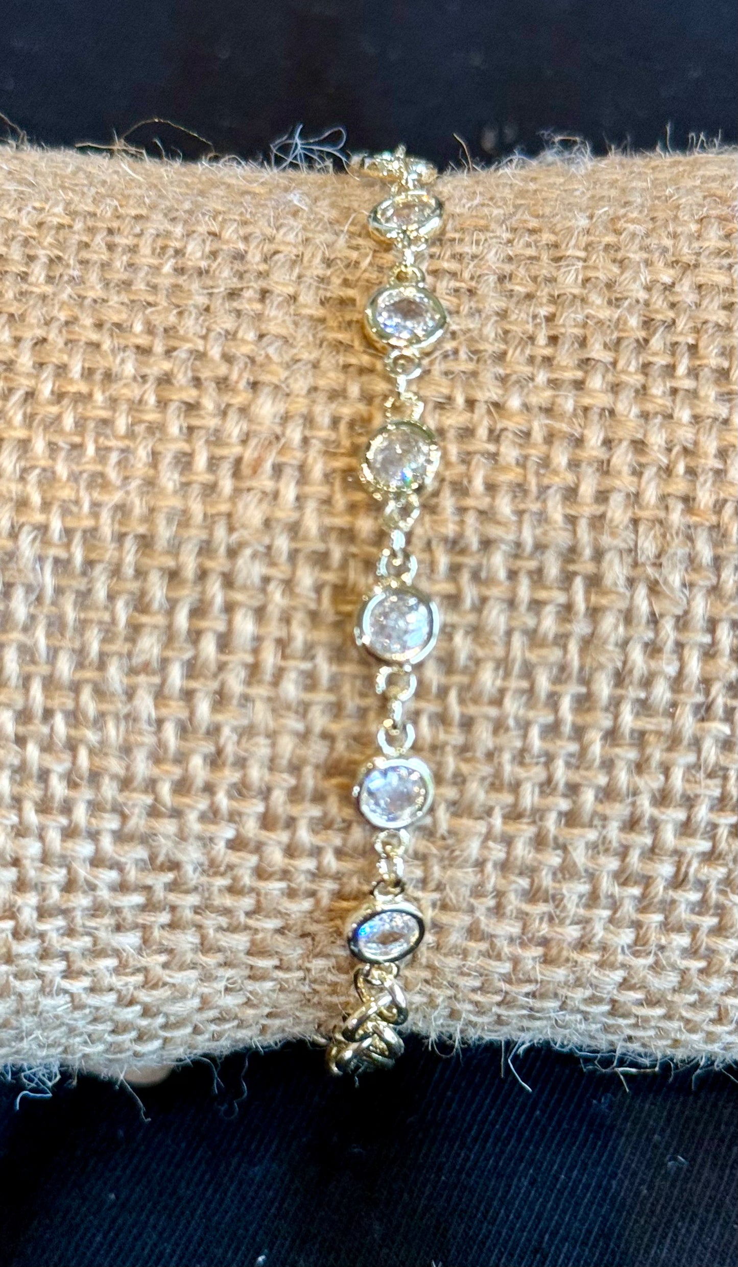 CZ gold tennis bracelet