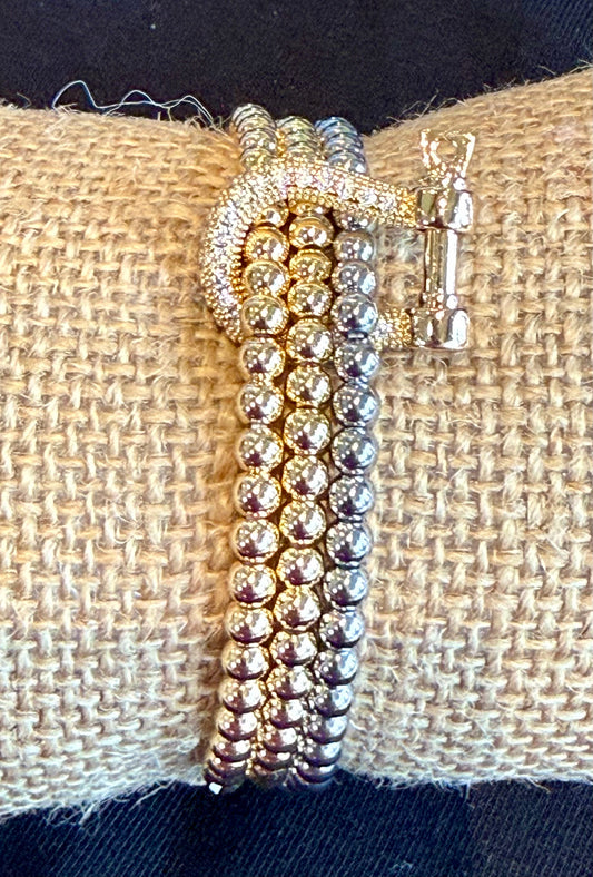 Gold mini bead bracelet