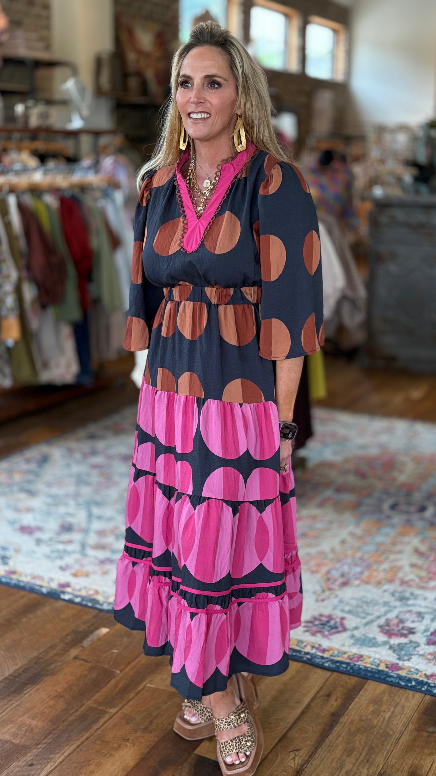 Polka Dot Boho Midi