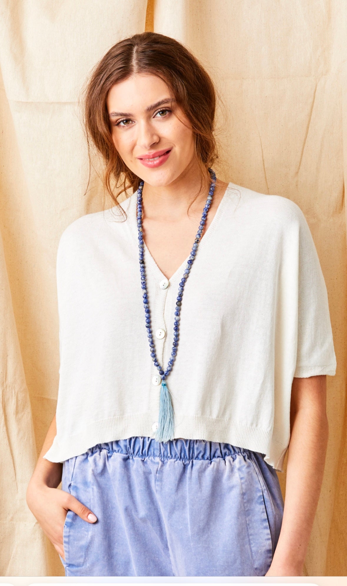 Flor cropped cardigan O/S