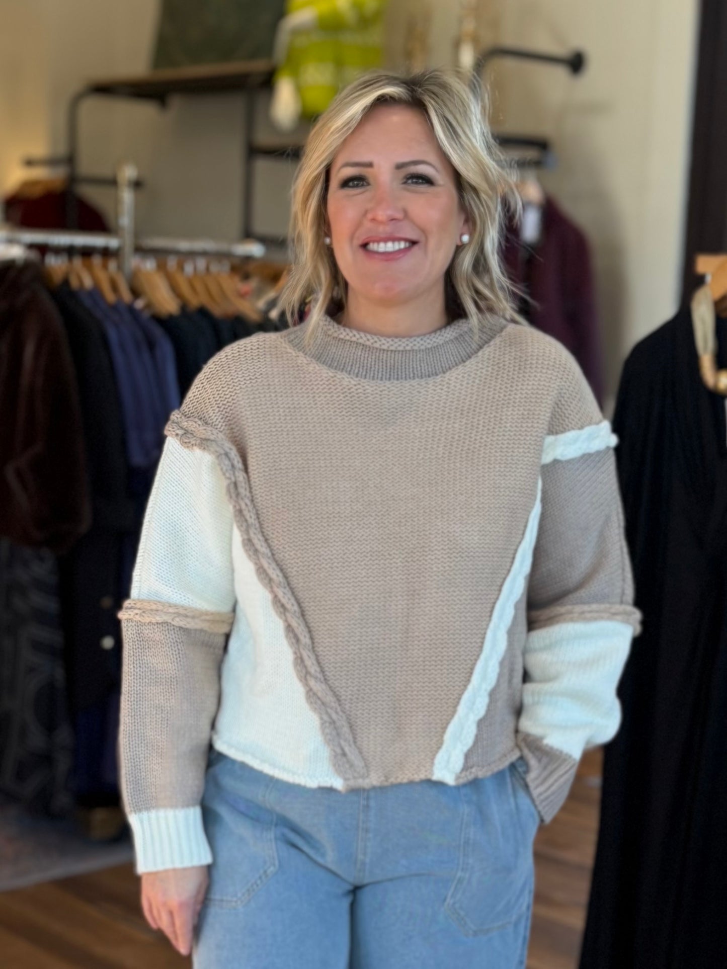 2 Tone Contrast Weave Swtr