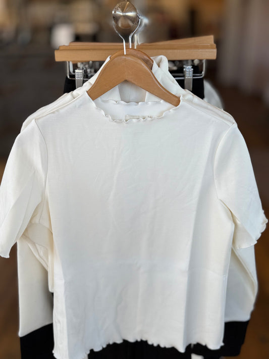 Merrow edge mock neck tee