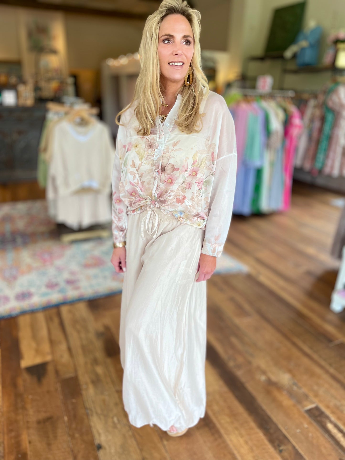 Sheer Floral Blouse