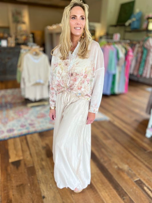 Sheer Floral Blouse