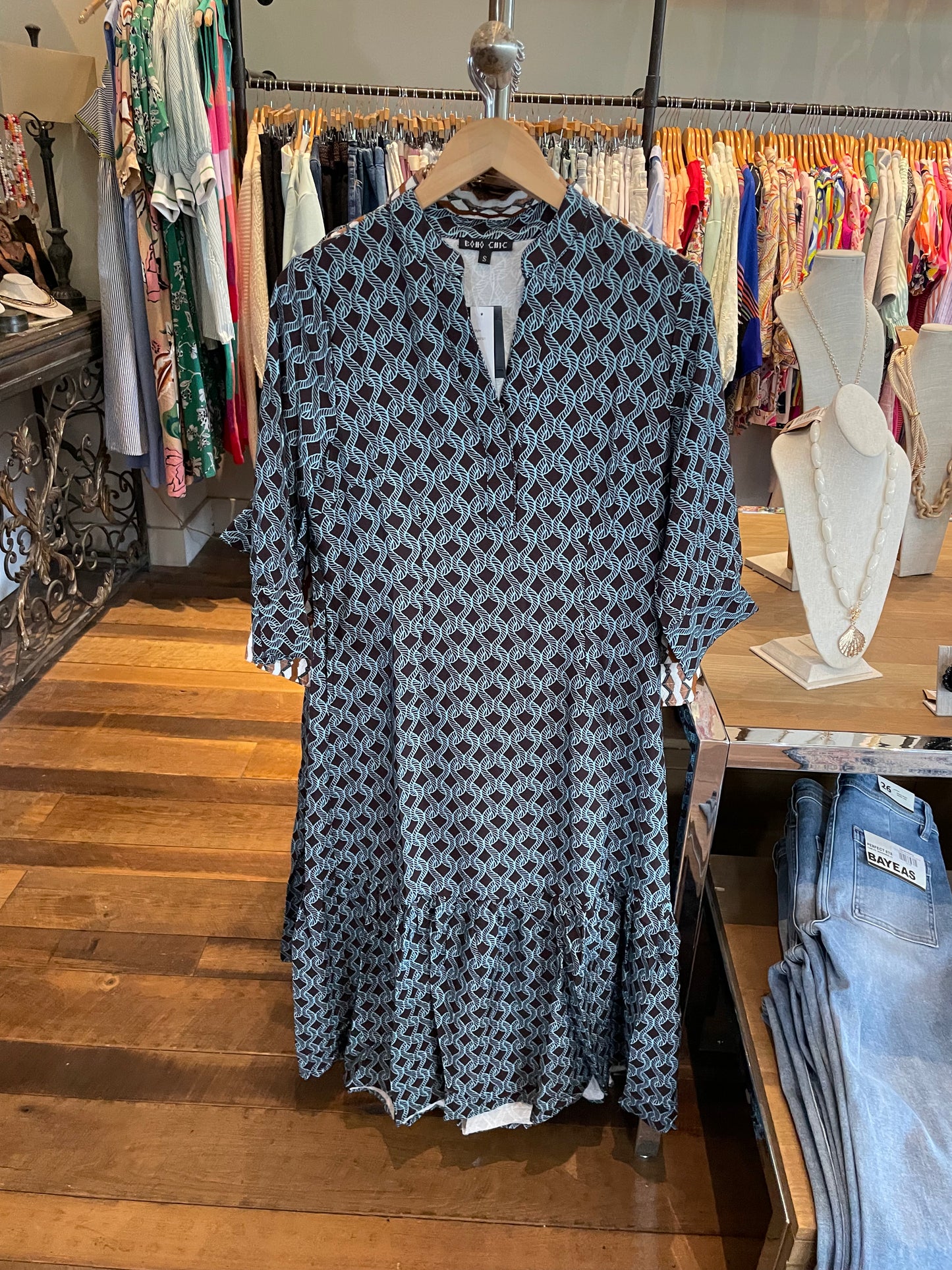 Blue rope print maxi
