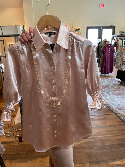Gold satin blouse