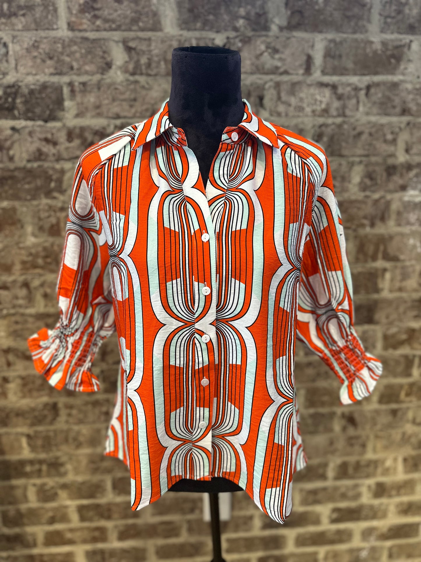 Orange Geo Blouse