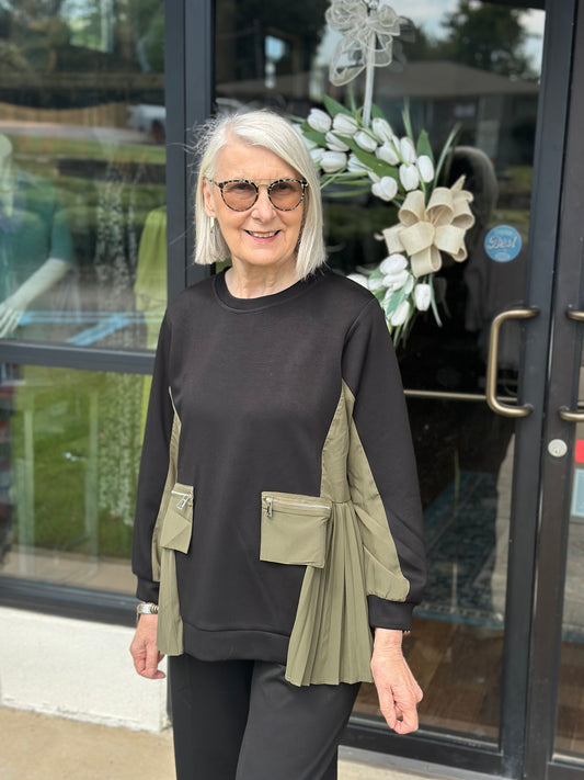 Joan Pleat Knit Top