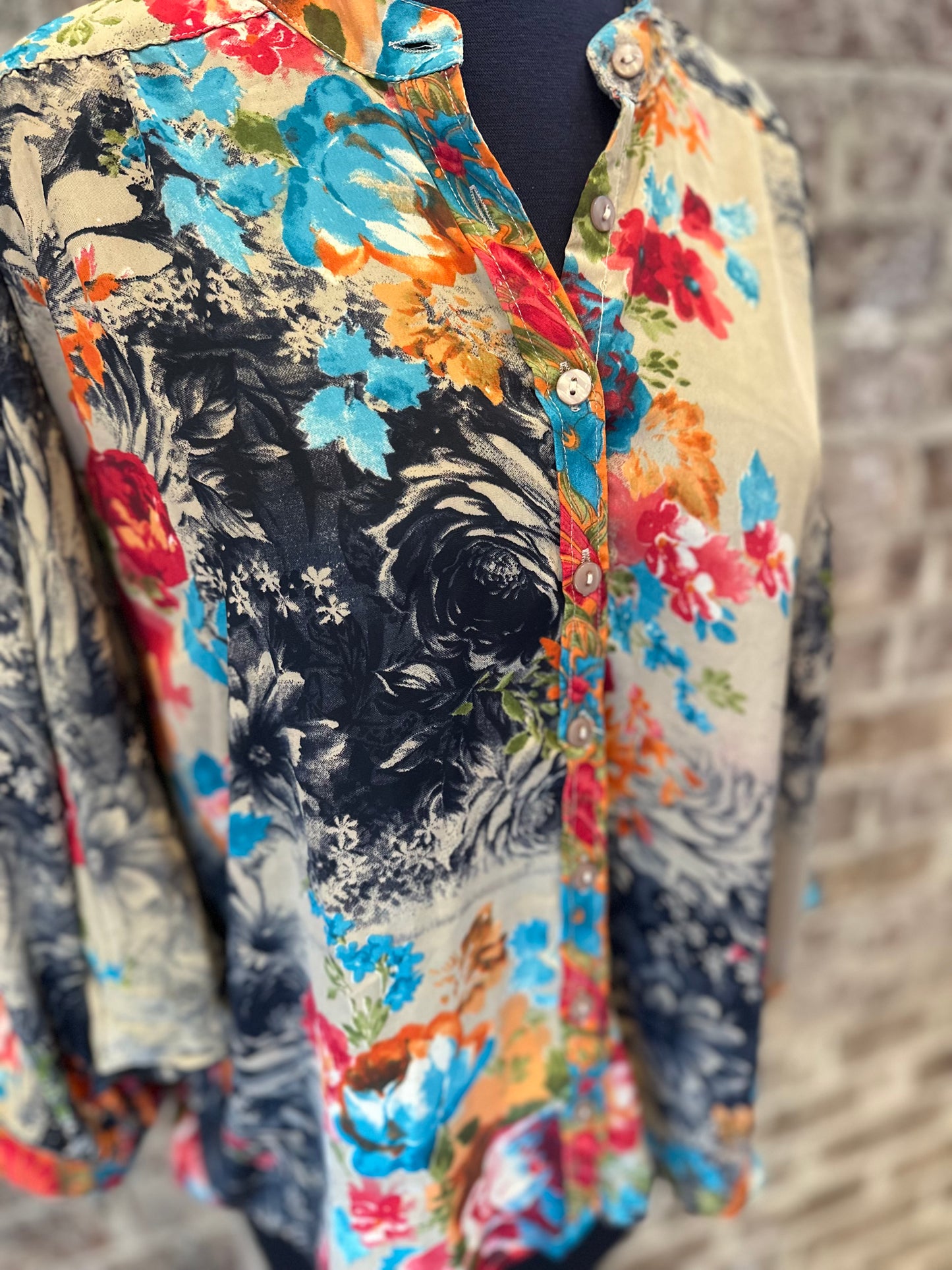 Floral Button Top