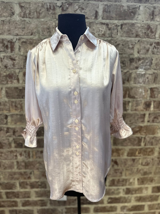 Gold satin blouse