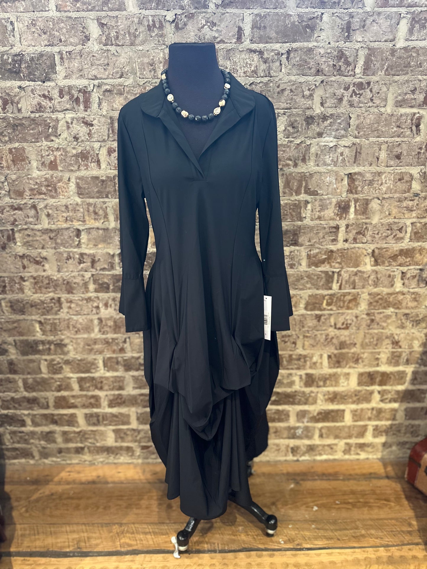 Collar Ruffle Slv Dress