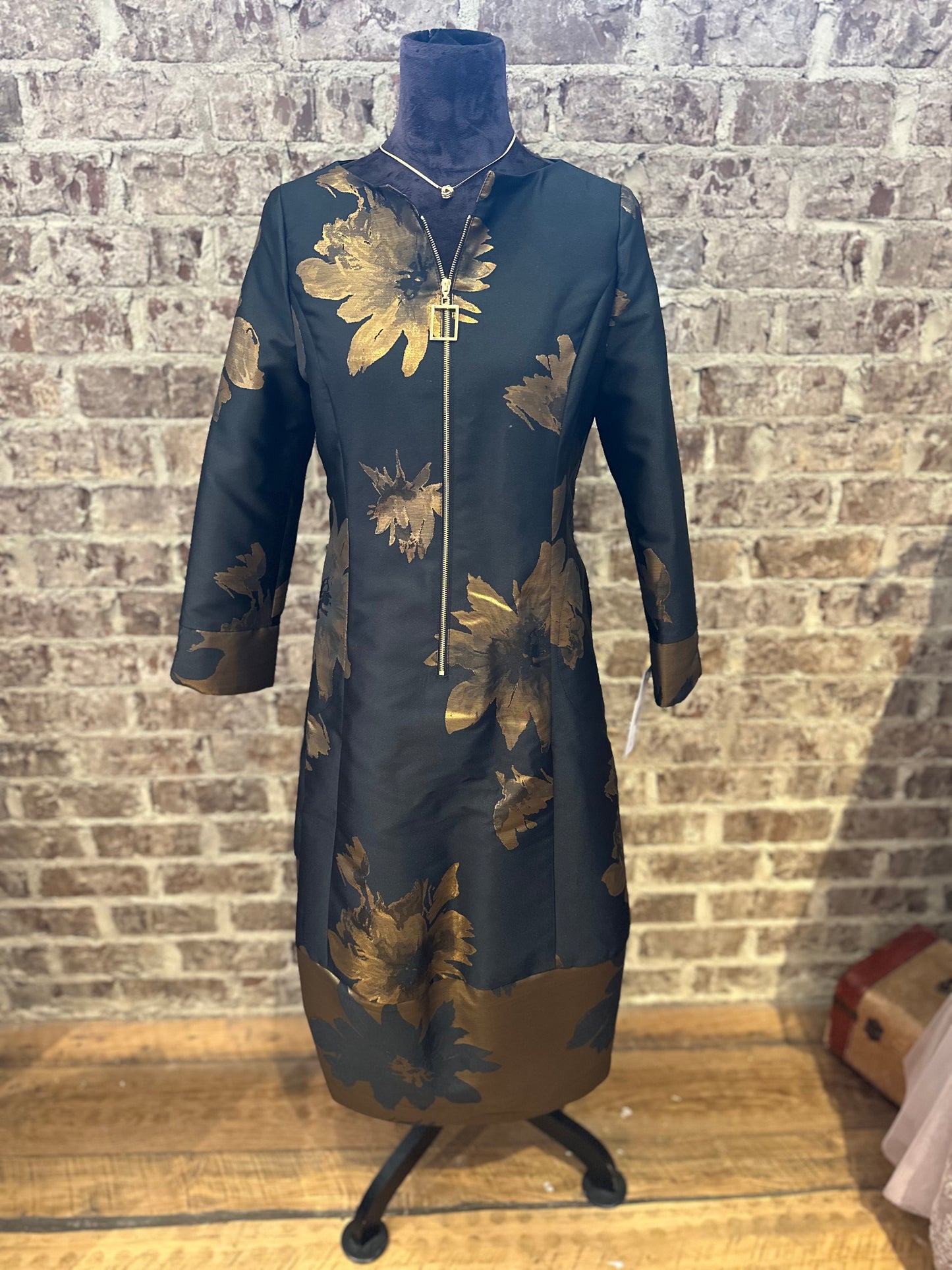 Boat Neck Zip Dress