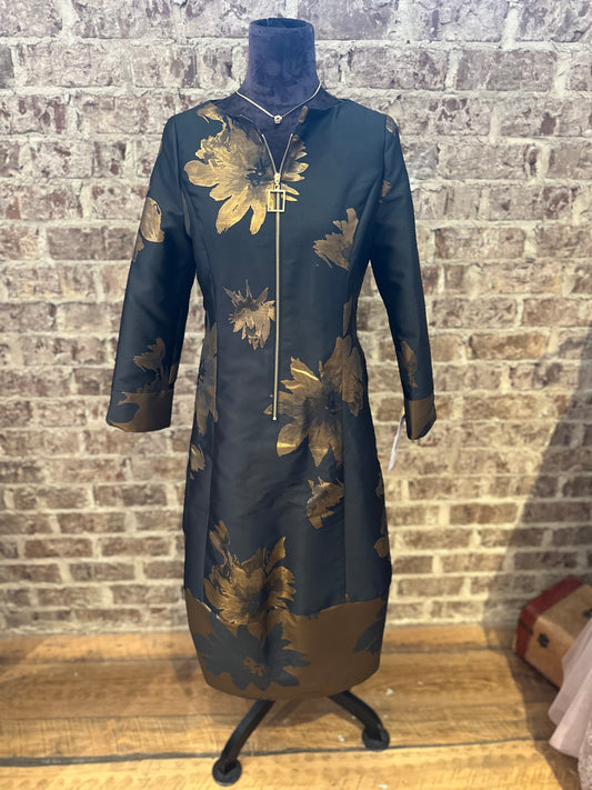 Boat Neck Zip Dress