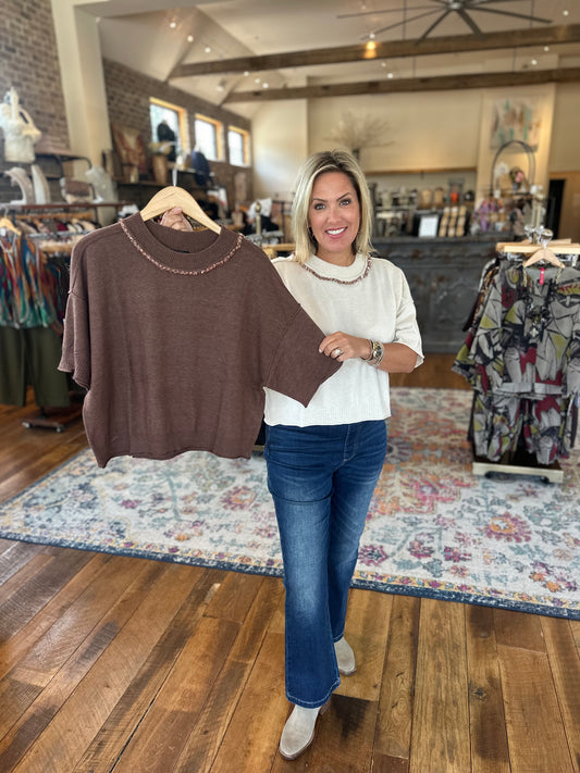 Sequin trim Sweater