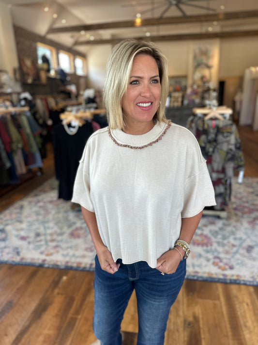 Sequin trim Sweater