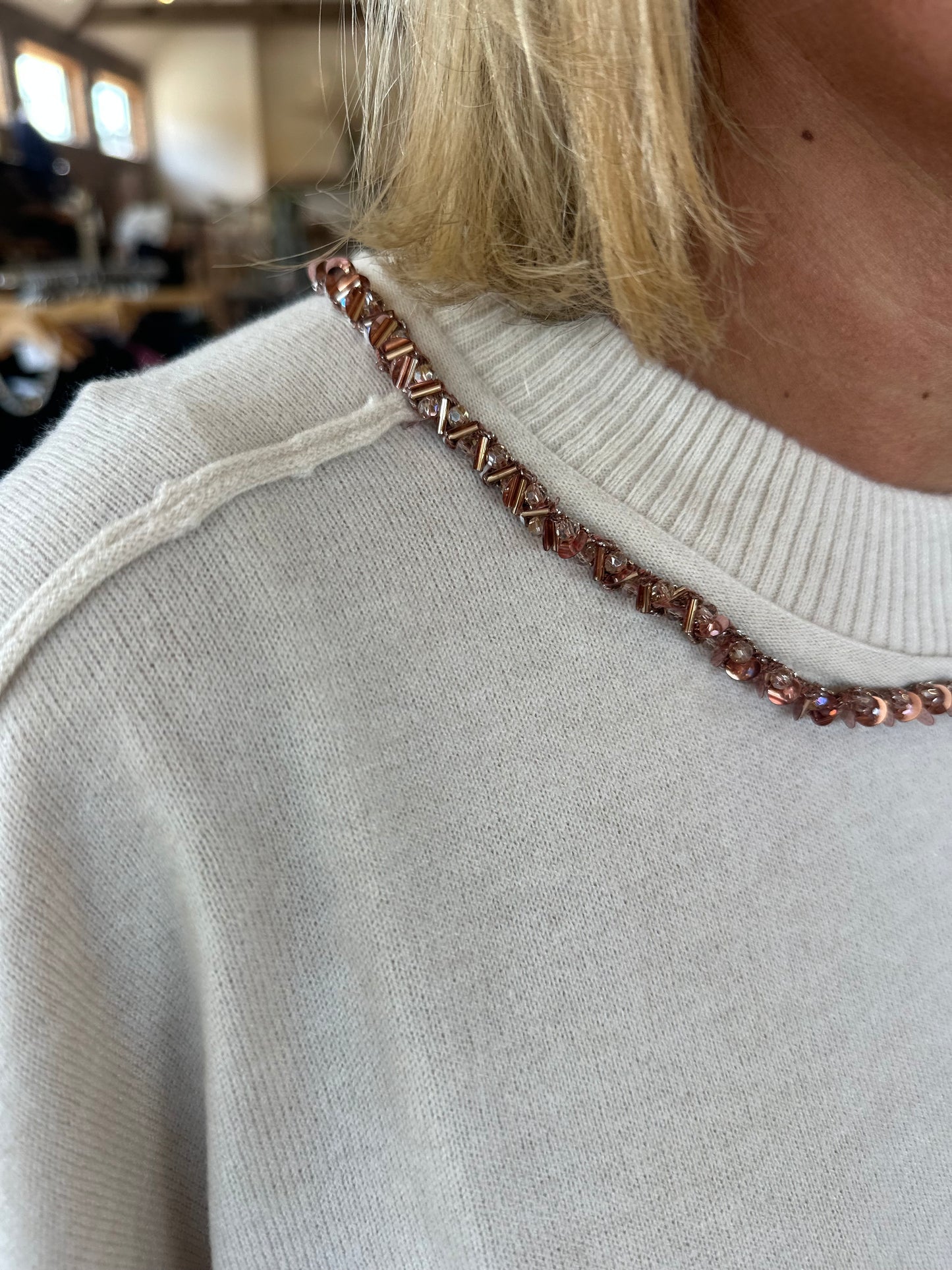 Sequin trim Sweater