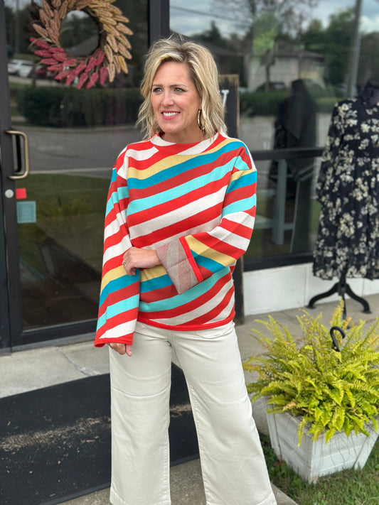Diagonal Stripe Pullover