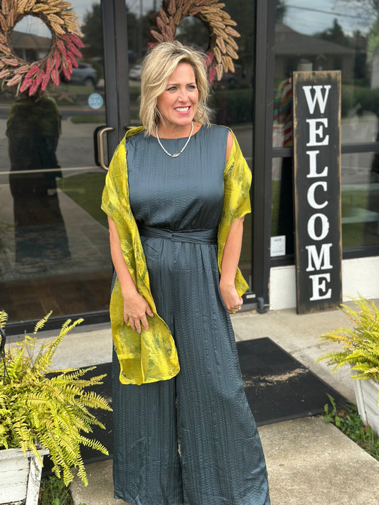 Satin Tie Jumpsuit