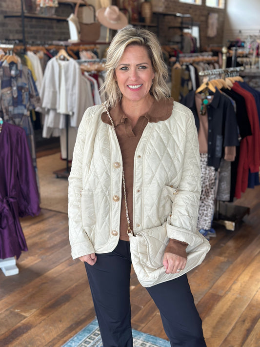 Puffer Jacket & Crossbody Bag