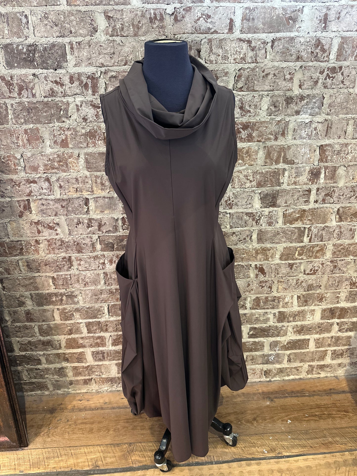 Wide Neck Drape Dress