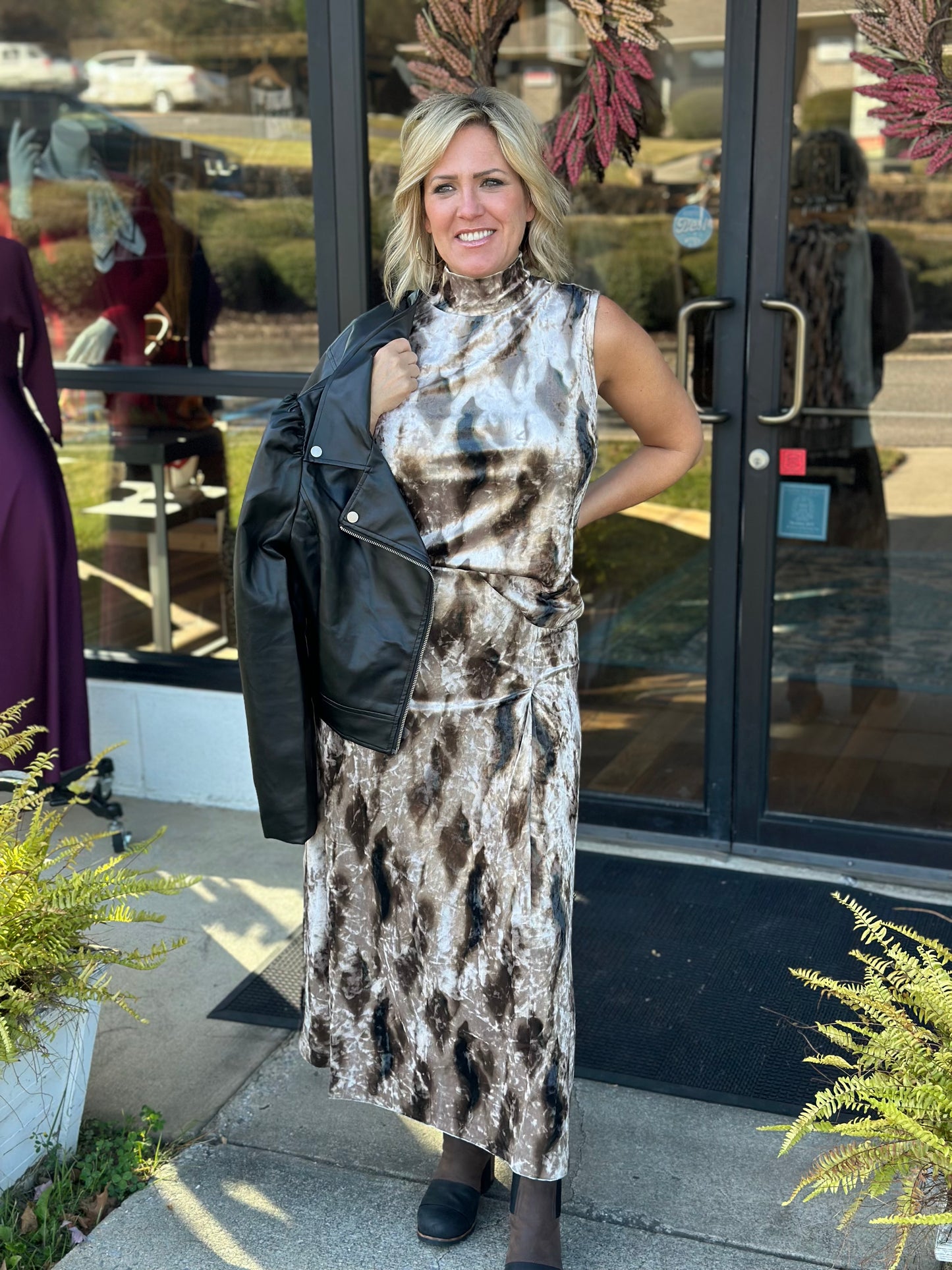 Velvet Pleated Skirt