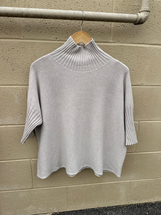 Crop Ribbed Neck Knit