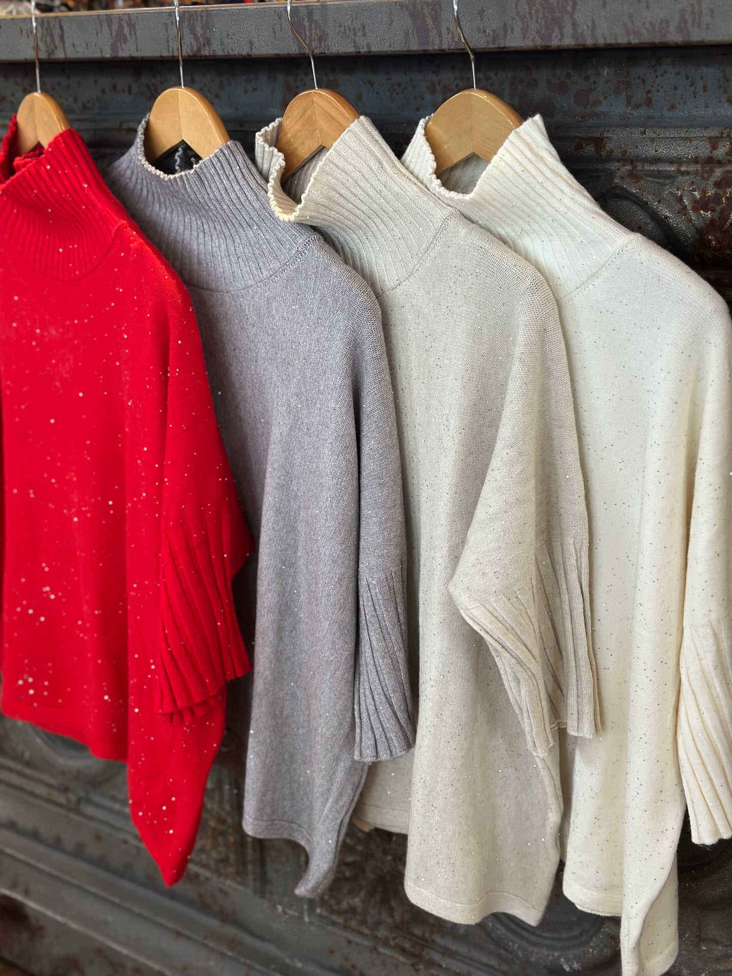 Sparkle Rib Trim Sweater